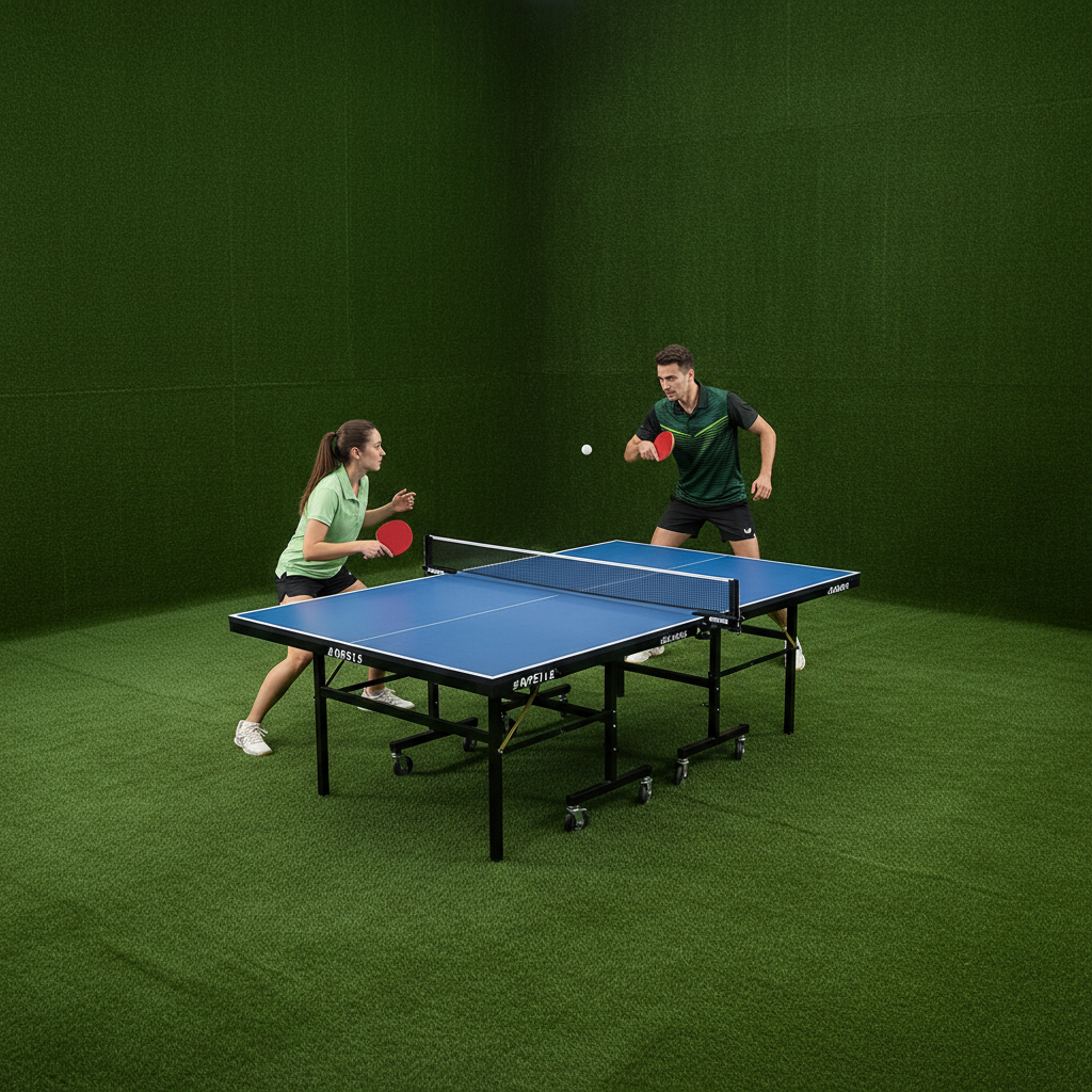 Table tennis on indoor turf
